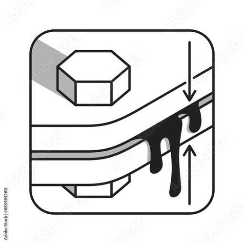 Leak protection gasket for oil pan - square icon
