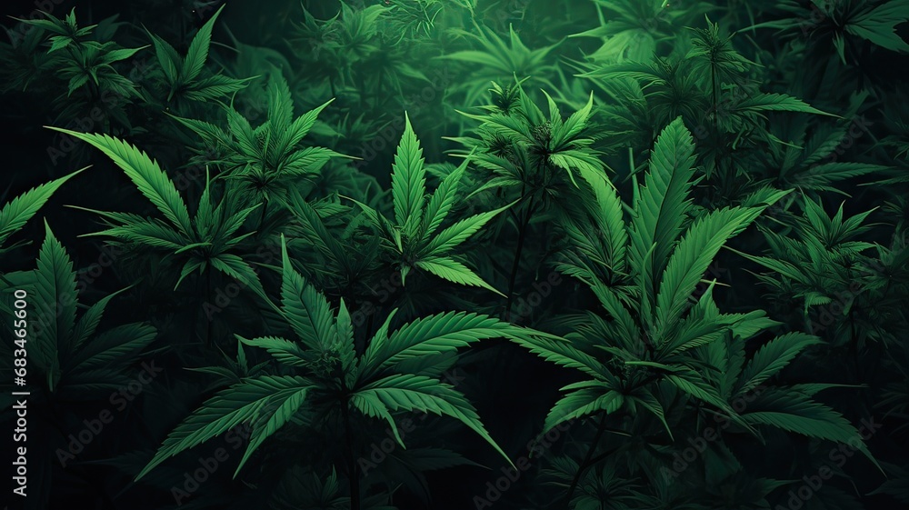 Wallpaper of Cannabis Plants with Special Glow Wallpaper of Cannabis Plants with Special Glow