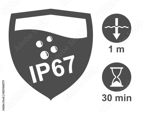 IP67 badge with depth and time of submersion photo