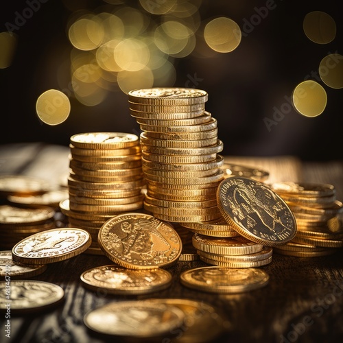a stack of gold coins