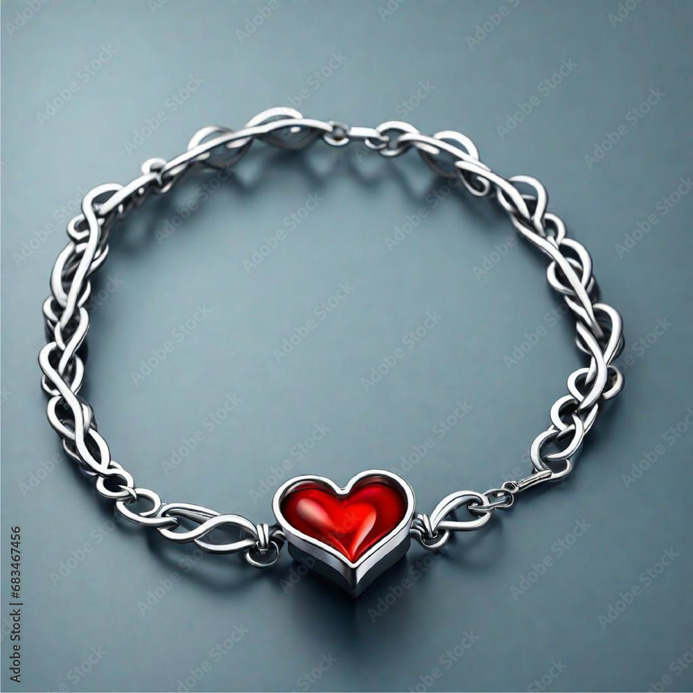 Obraz premium bracelet made of heart and white pearls | Generative AI