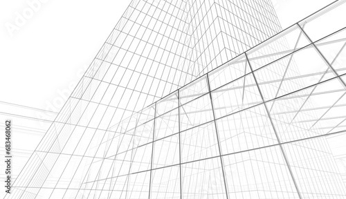Abstract futuristic architecture 3d illustration