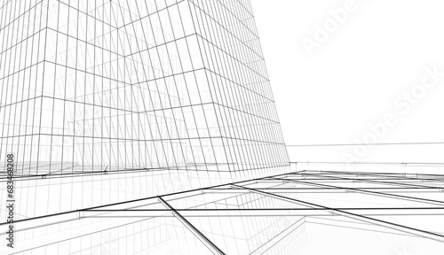 Abstract futuristic architecture 3d illustration