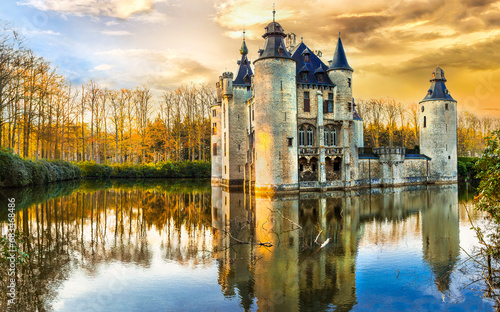 fairytale medieval castles of Europe.Belgium, Antwerpen region photo