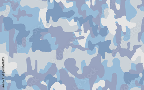 Full seamless camouflage texture pattern vector for military textile. Usable for Jacket Pants Shirt and Shorts. Army camo winter design for skin fabric print. photo