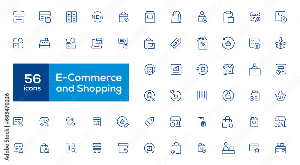 Big Set of Shopping icons. E-commerce icon collection. Online shopping thin line icons Big Set of Shopping icons. E-commerce icon collection. Online shopping thin line icons