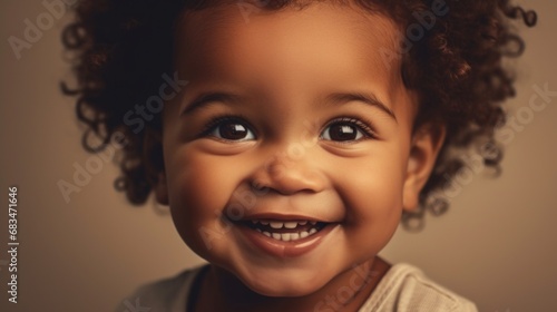 Radiant child with a flawless grin in a dental-themed portrait.