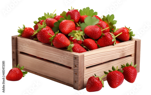 Strawberry Box on Clear Background