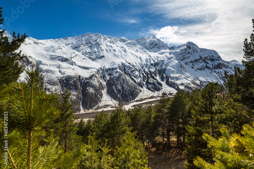 Panoramic view of the Caucasus mountains