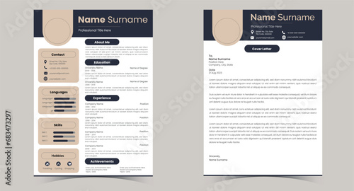 Modern Resume CV Template with Cover Letter photo