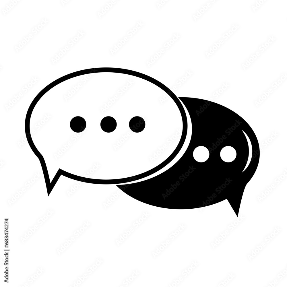 Chat message discuss speech bubbles flat icon isolated vector design Chat message discuss speech bubbles flat icon isolated vector design
