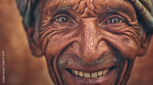 A joyful-eyed man in a studio setting.