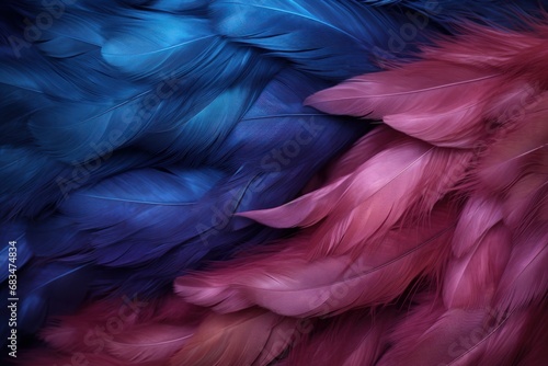 Abstract blue and pink feather texture, perfect for dynamic and artistic visual compositions.