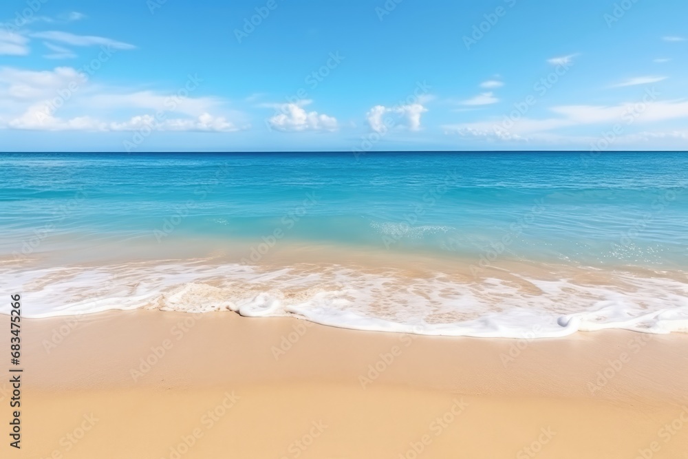 Sandy Beach, Turquoise Sea, And Sky Background Highquality Photo