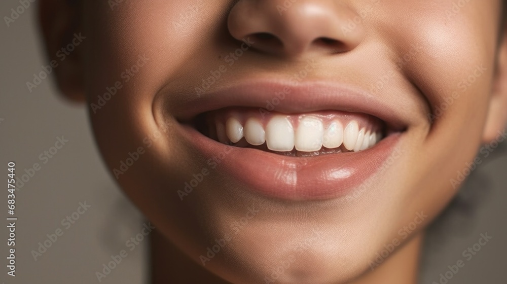 Obraz premium Beaming teen girl with perfect teeth against clear background.