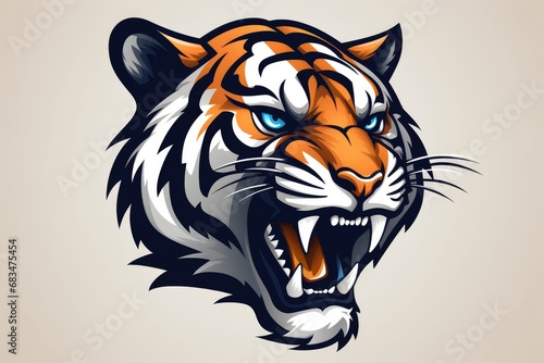 Tiger Vector Logo Icon And Head Sticker photo