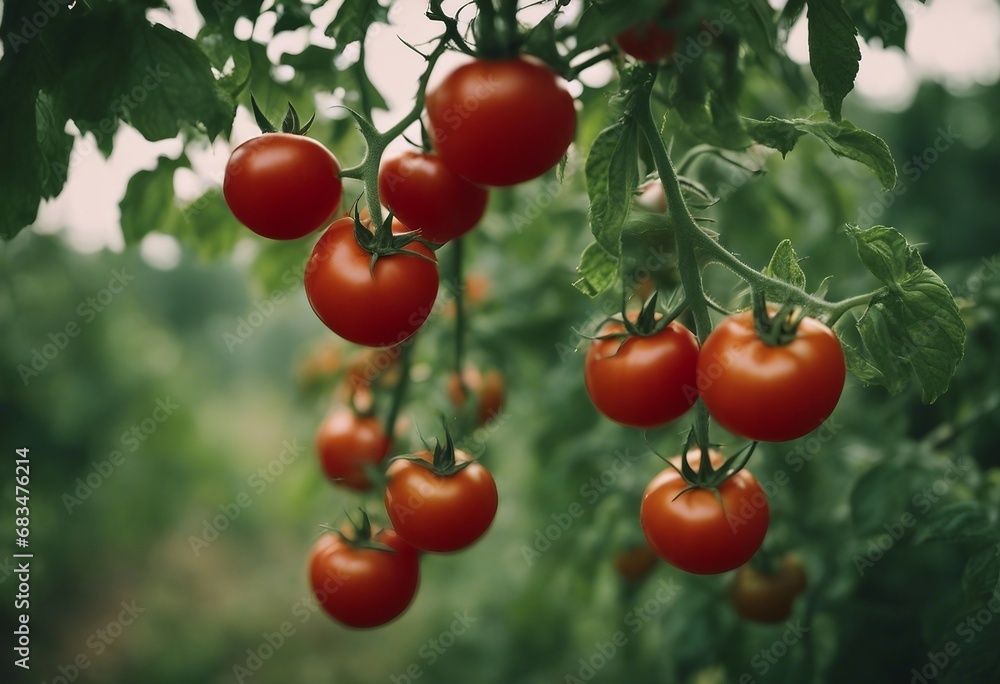 Fresh tomatoes picked from the bush Fresh tomatoes picked from the bush