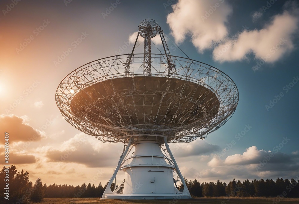 Radio telescope pointing to the sky Radio telescope pointing to the sky
