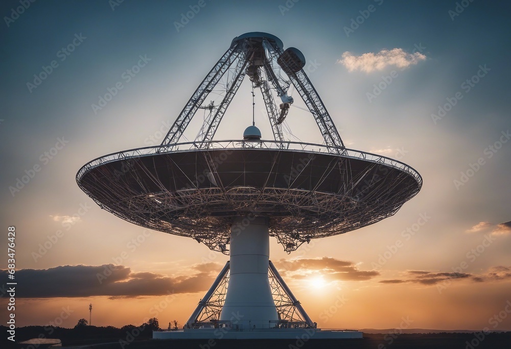 Radio telescope pointing to the sky