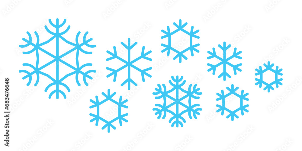 Snowflake graphic material of various shapes Snowflake graphic material of various shapes