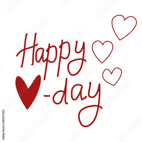 Wallpaper Mural happy Valentine's day. Hand drawn brush pen lettering. design for holiday greeting card . Torontodigital.ca