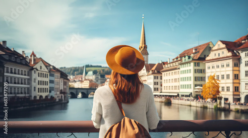 European adventure, tourist traveling around Europe, Spain, italty, Britain, UK, Prague, Switzerland, Germany, Greece, beautiful landscape and city scene  photo