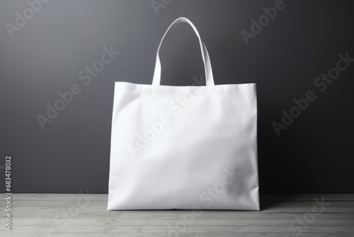 Layout of a white fabric bag photo