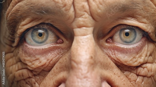Emotional closeup of a man's crying eyes in a studio.