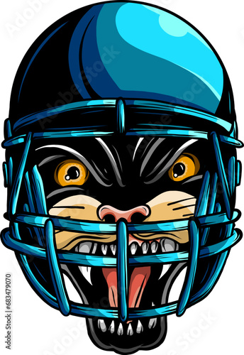 panthers football mascot face wearing facemask vector photo