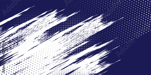 Dots halftone white and blue color pattern gradient grunge texture background. Dots pop art comics sport style vector grunge blue and white dots halftone modern background 