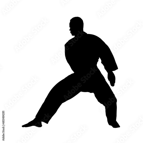 Tableau sur toile silhouette of karateka, karate fighter - vector illustration