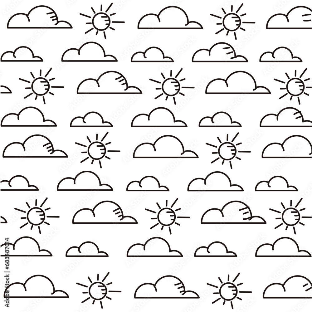 Weather icons sketches Hand drawn background Vector Weather icons sketches Hand drawn background Vector