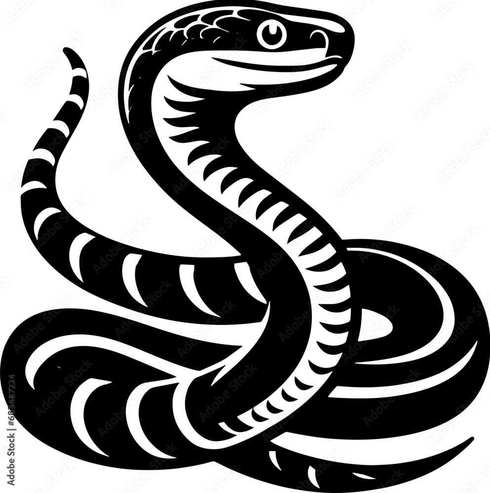 Fototapeta premium Malayan Krait snake icon 6