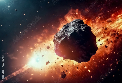 Obraz na płótnie Catastrofe Celeste- Annientamento Terrestre nel Conflitto Asteroidale w salonie