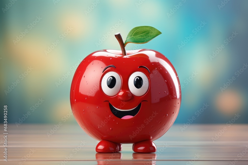 Adorable & Cute Apple Playful Fruit Character Toy Brings Happiness