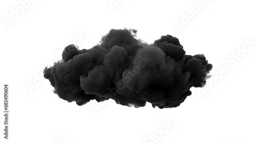 Black cloud. Isolated on Transparent background.