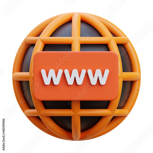 Web 3d render illustration icon