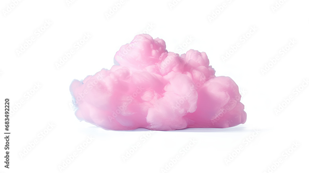 Pink cloud. Isolated on Transparent background.