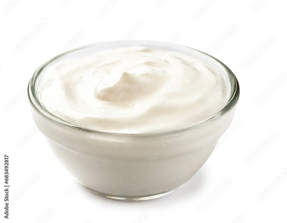 Yogurt isolated on white background, cutout Yogurt isolated on white background, cutout