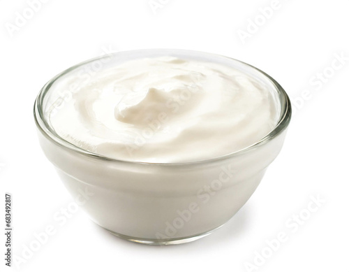 Yogurt isolated on white background, cutout 