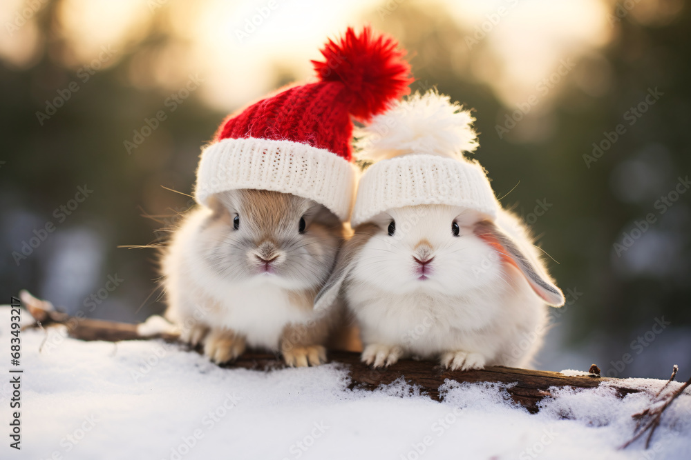 Bunnies with hats Bunnies with hats