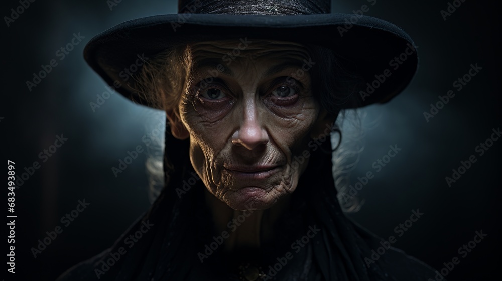 An old mysterious magician witch in a dark place An old mysterious magician witch in a dark place