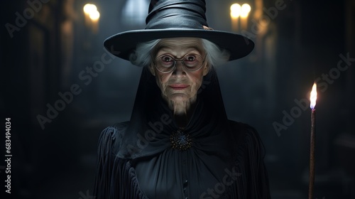 An old mysterious magician witch in a dark place © Samuel