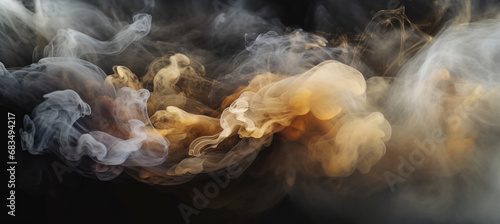 Golden and silver wave cloud. The smoke color spreads harmoniously,