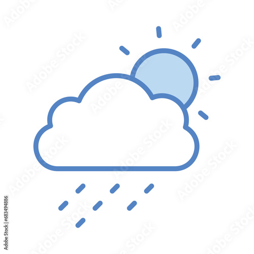 Rainy Day icon isolate white background vector stock illustration