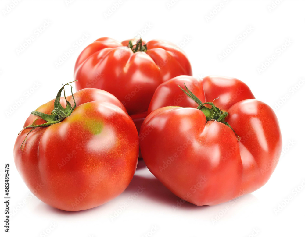 Red Oxheart tomatoes isolated on white background, cutout Red Oxheart tomatoes isolated on white background, cutout