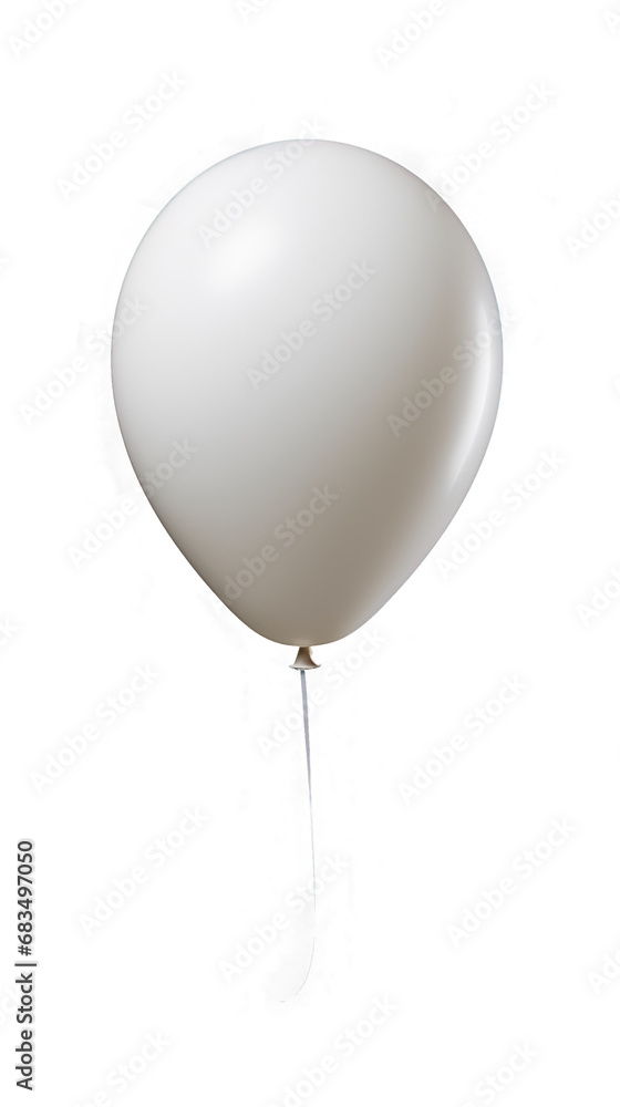 White balloon. Isolated on Transparent background.