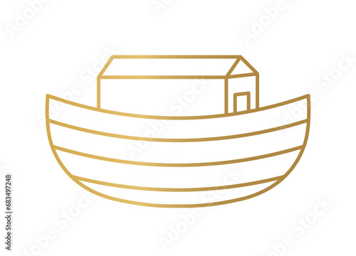 golden Noah's Ark icon - vector illustration