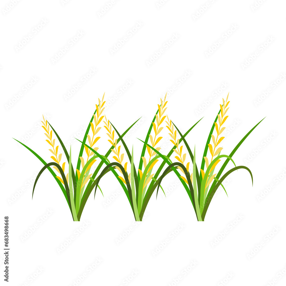 Fototapeta premium Rice Plant Agriculture Vector Design. Rice Plant Design Element. Rice Plant Single Icon. Rice Plant Illustration Svg File