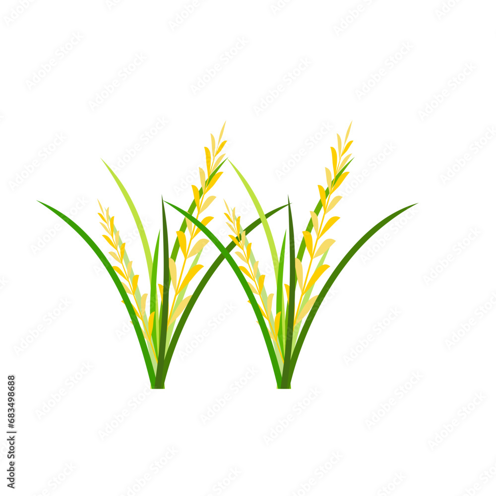 Fototapeta premium Rice Plant Agriculture Vector Design. Rice Plant Design Element. Rice Plant Single Icon. Rice Plant Illustration Svg File